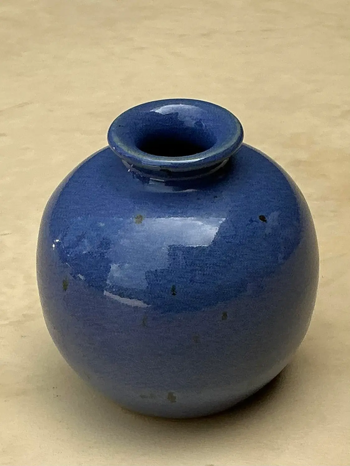 Vintage Glazed Ceramic Vase - Side view