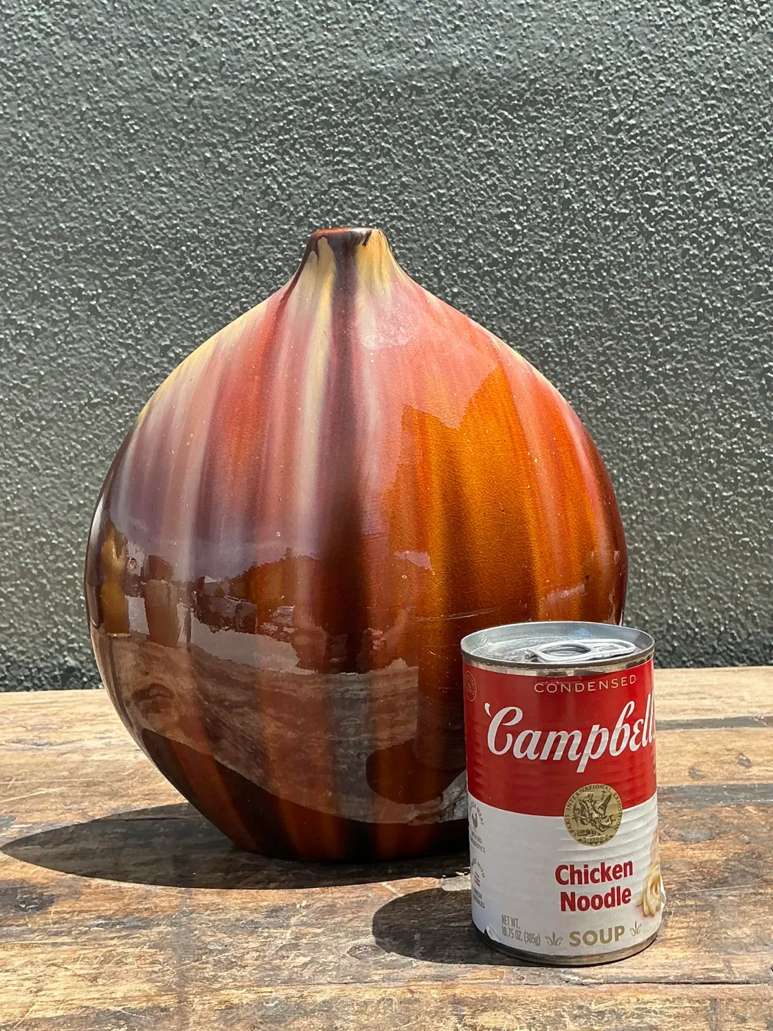 Vintage Glazed Ceramic Vase - Side view