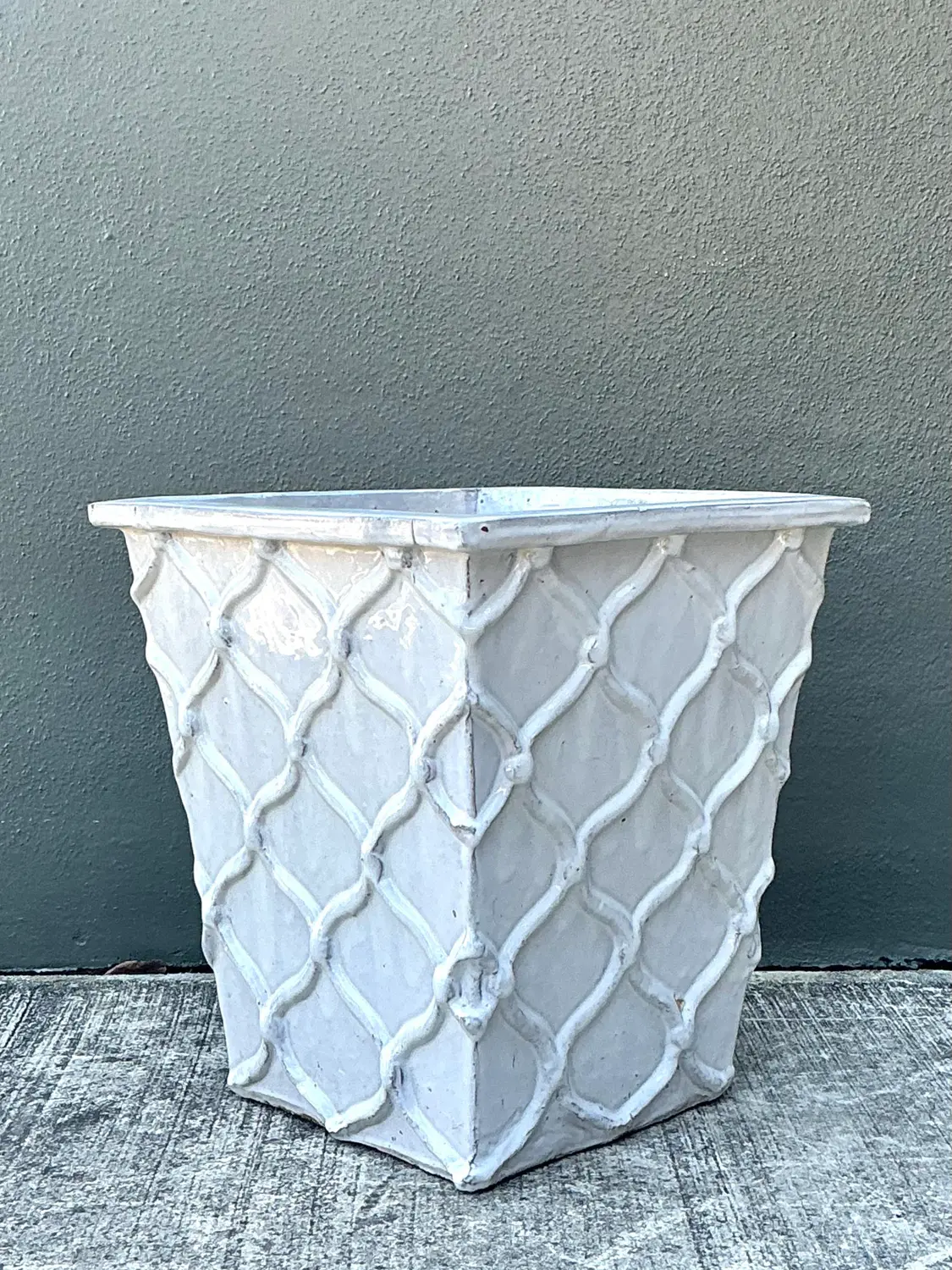 Vintage Glazed Terracotta Planter - Detail view