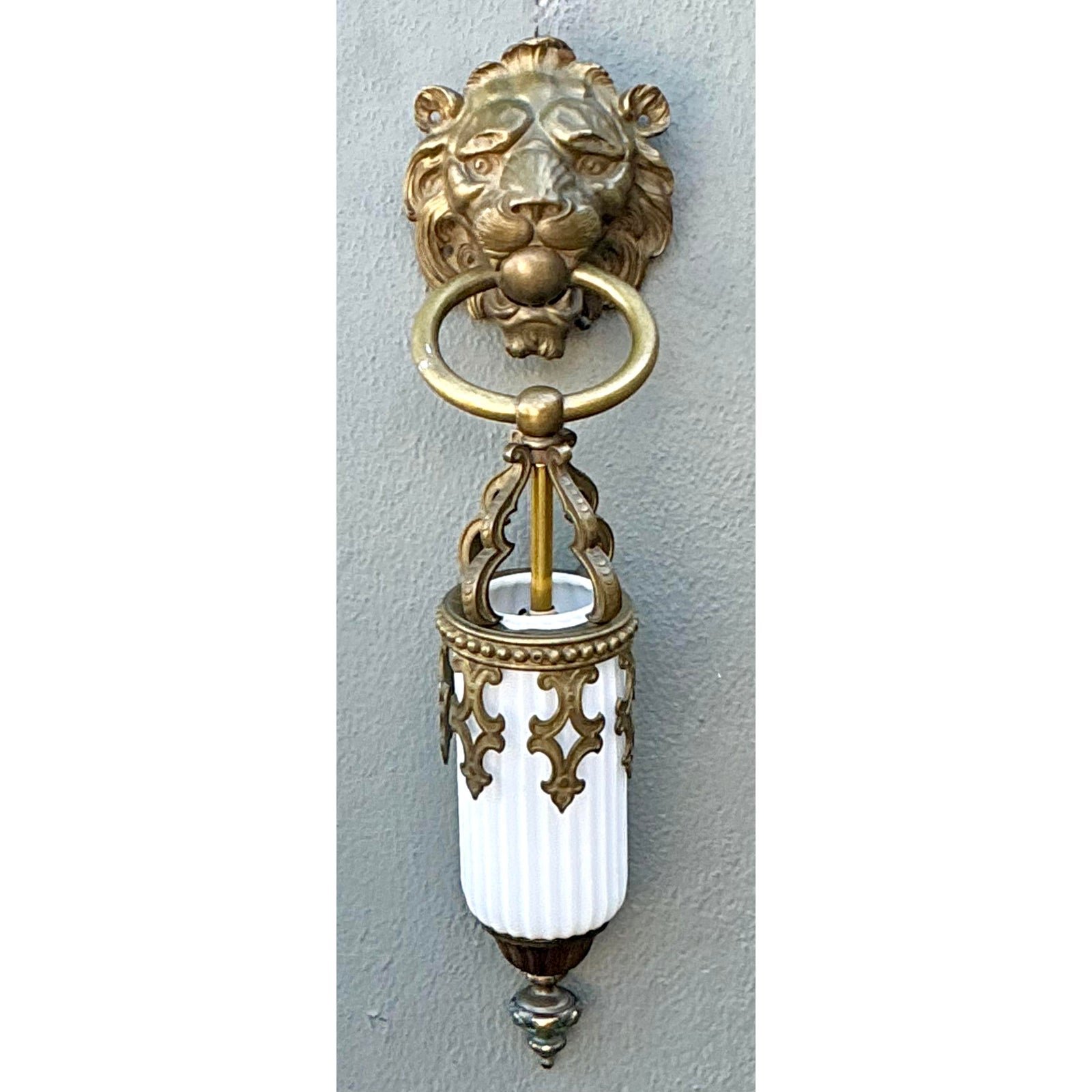 Vintage Gothic Lions Head Sconce - Side view