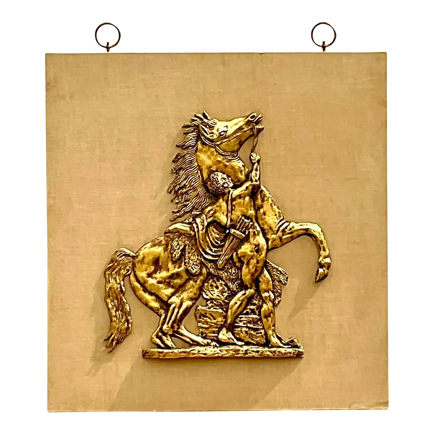 Vintage Grand Tour Gladiator and Horse Fiberglass Relief