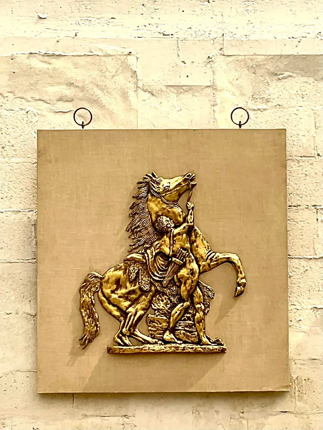 Vintage Grand Tour Gladiator and Horse Fiberglass Relief - Back view