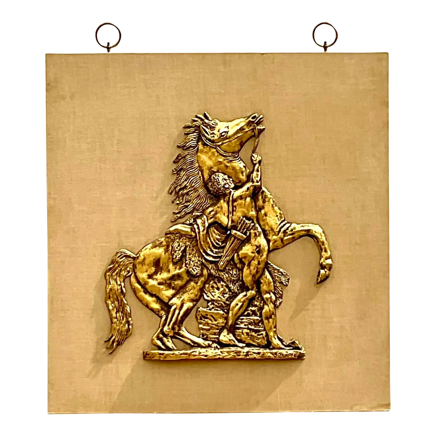 Vintage Grand Tour Gladiator and Horse Fiberglass Relief - Detail view
