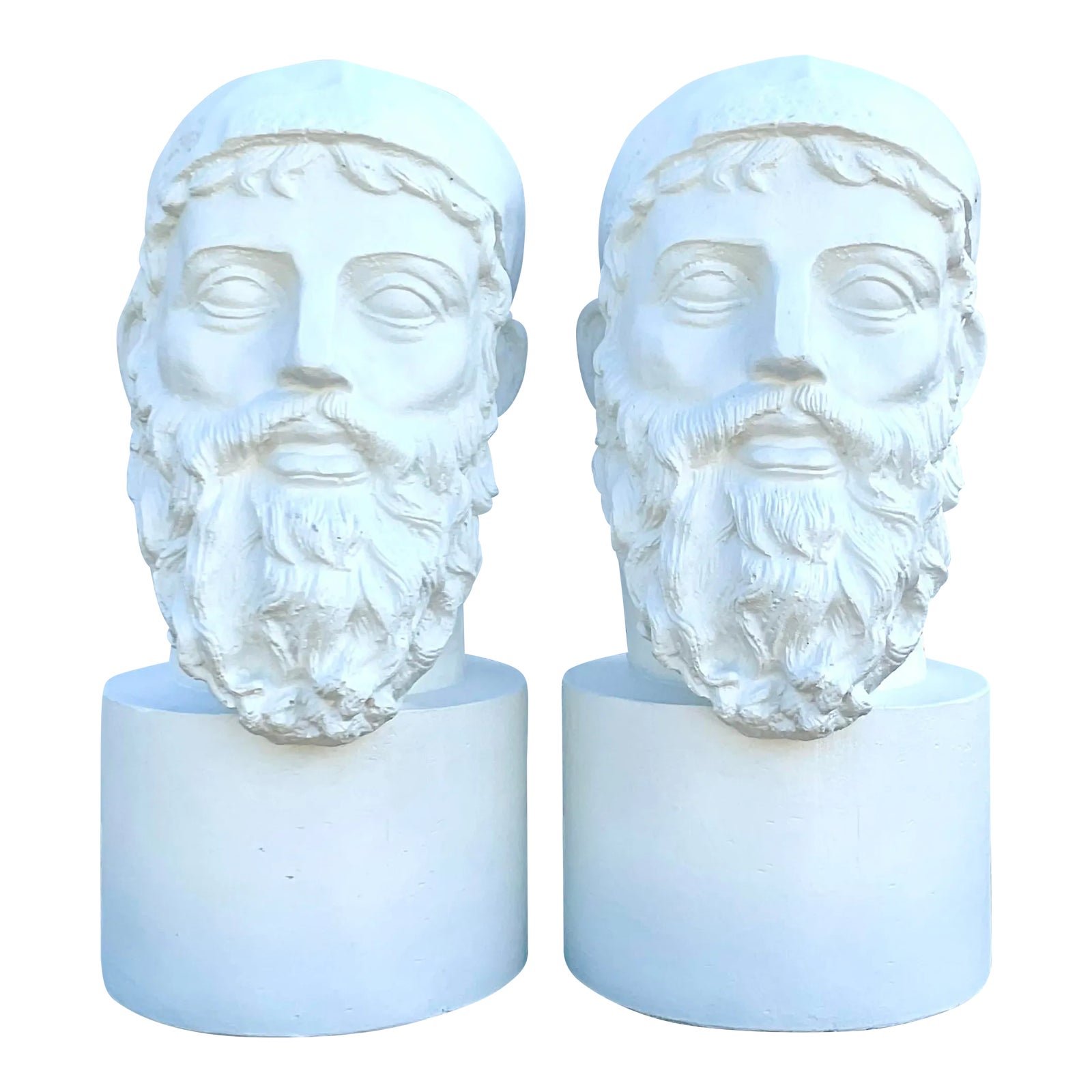 Vintage Grand Tour Plaster Bust of Man - a Pair