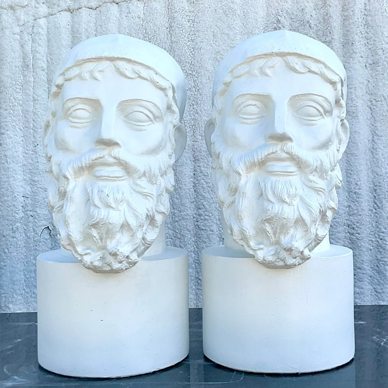Vintage Grand Tour Plaster Bust of Man - a Pair - Top view
