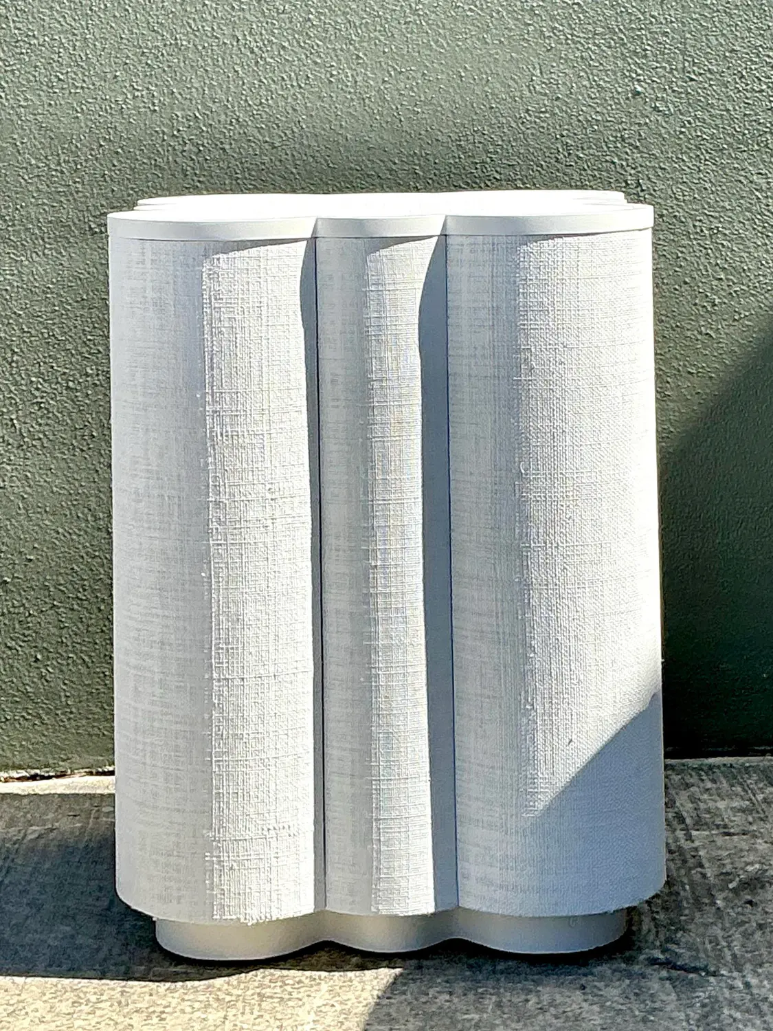 Vintage Grasscloth Side Table - Top view