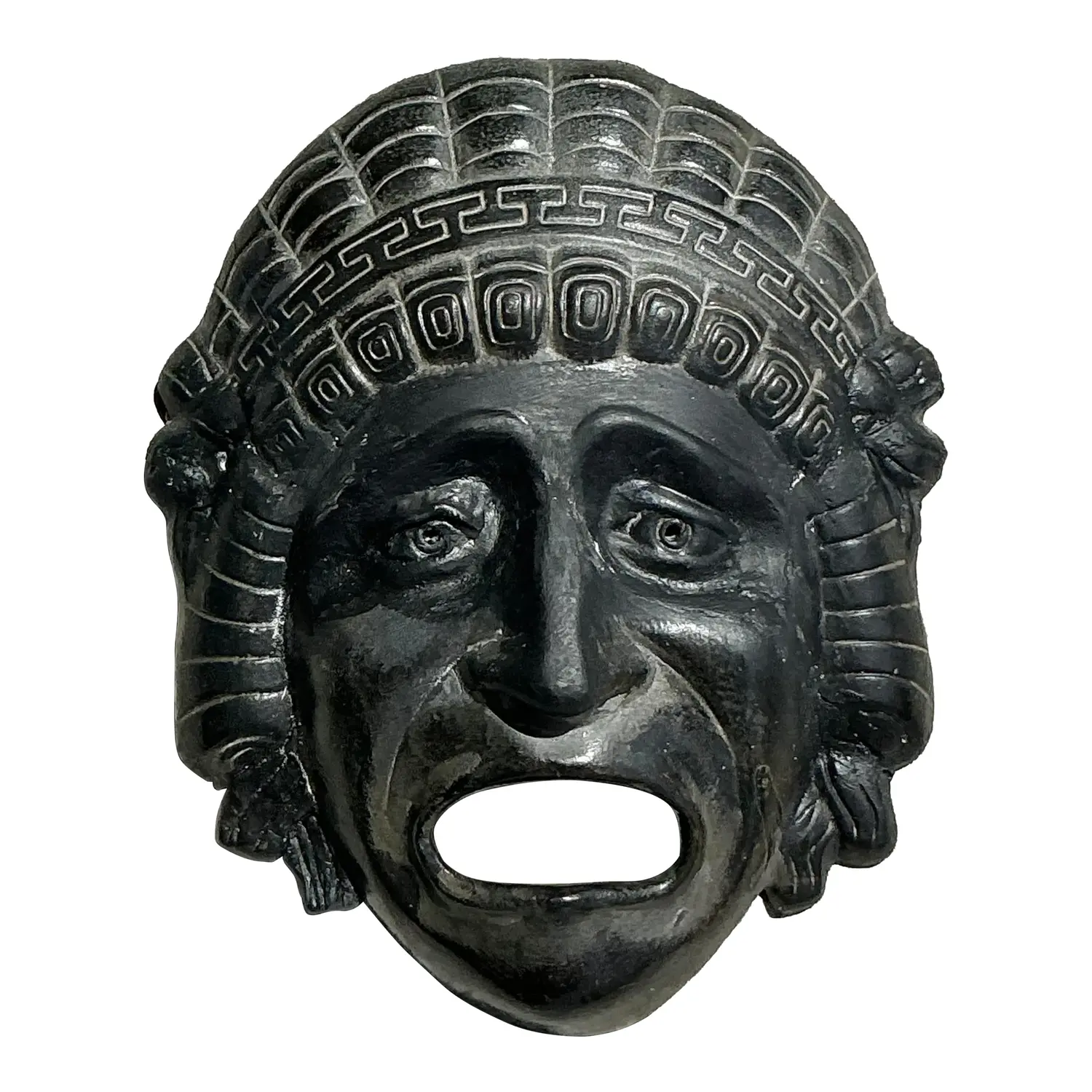 Vintage Greek Key TerraCotta Face Plaque