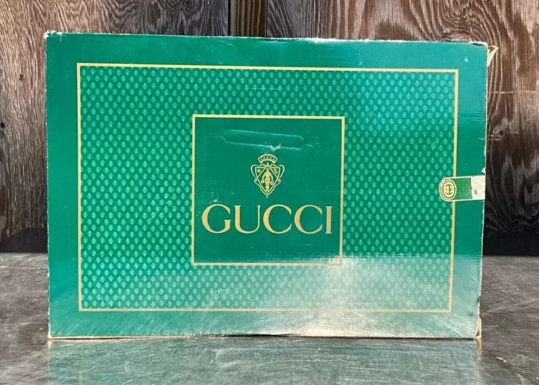 Vintage Gucci Leather Travel Bag With Original Box - Back view