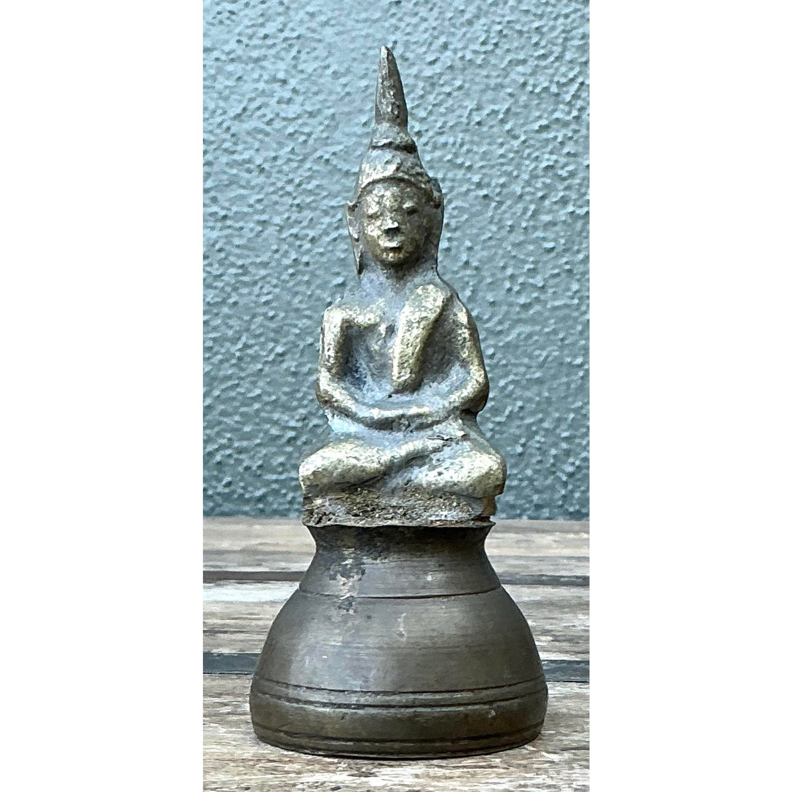 Vintage Hammered Brass Candle Snuffer - Detail view
