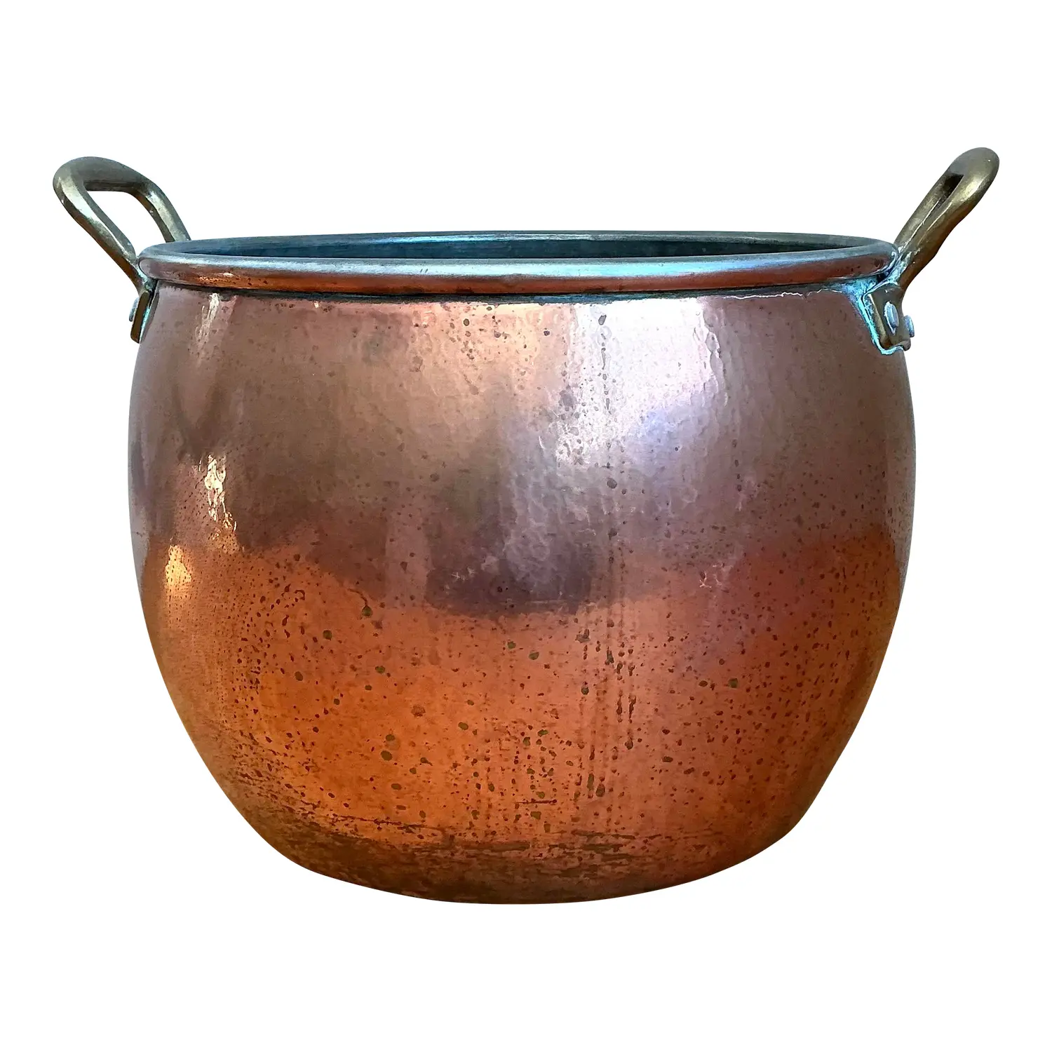Vintage Hammered Copper and Brass Planter