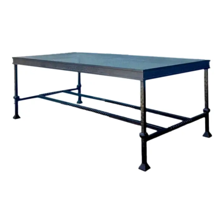 Vintage Hammered Wrought Iron Coffee Table