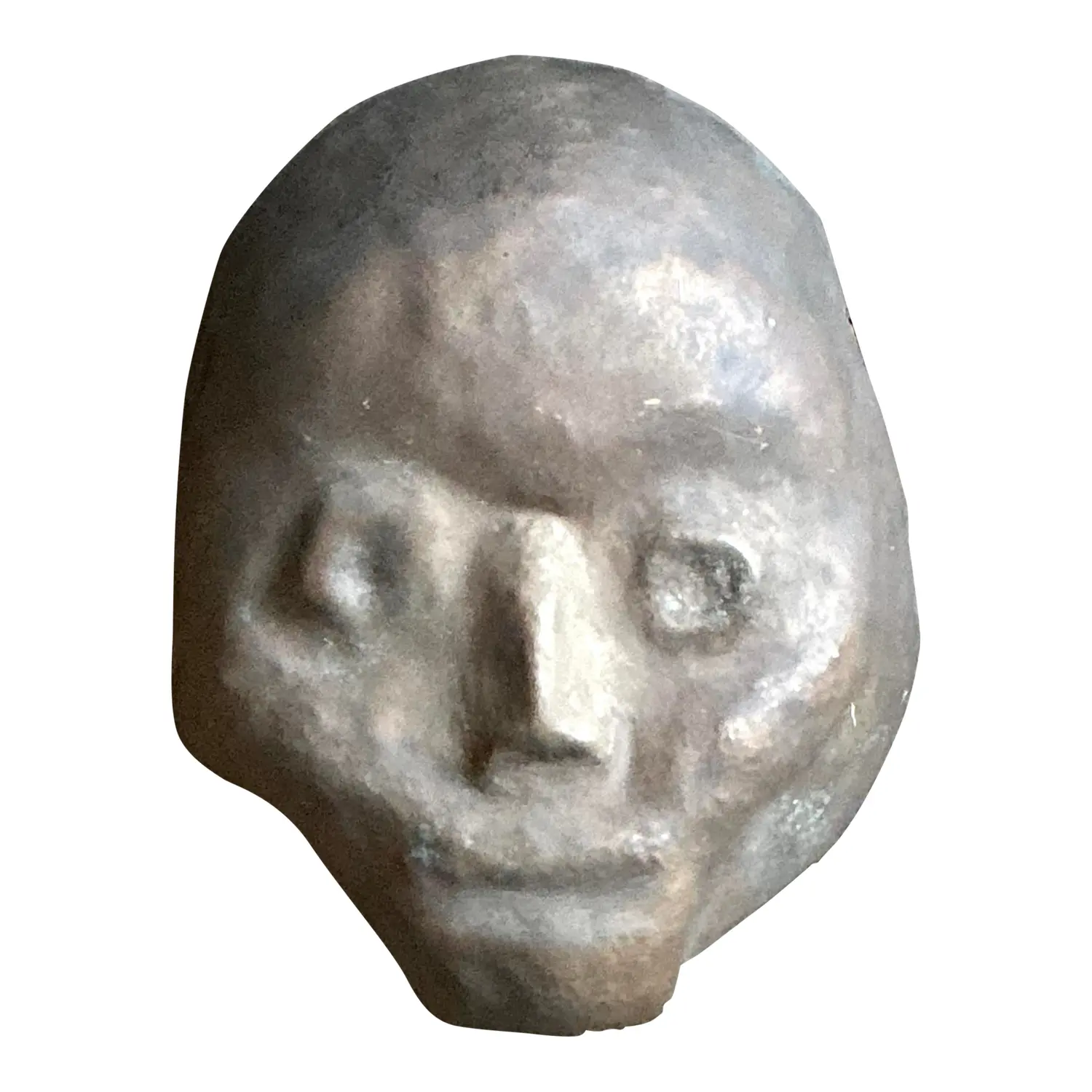Vintage Hammered Z Bronze Death Mask Wall Sculpture