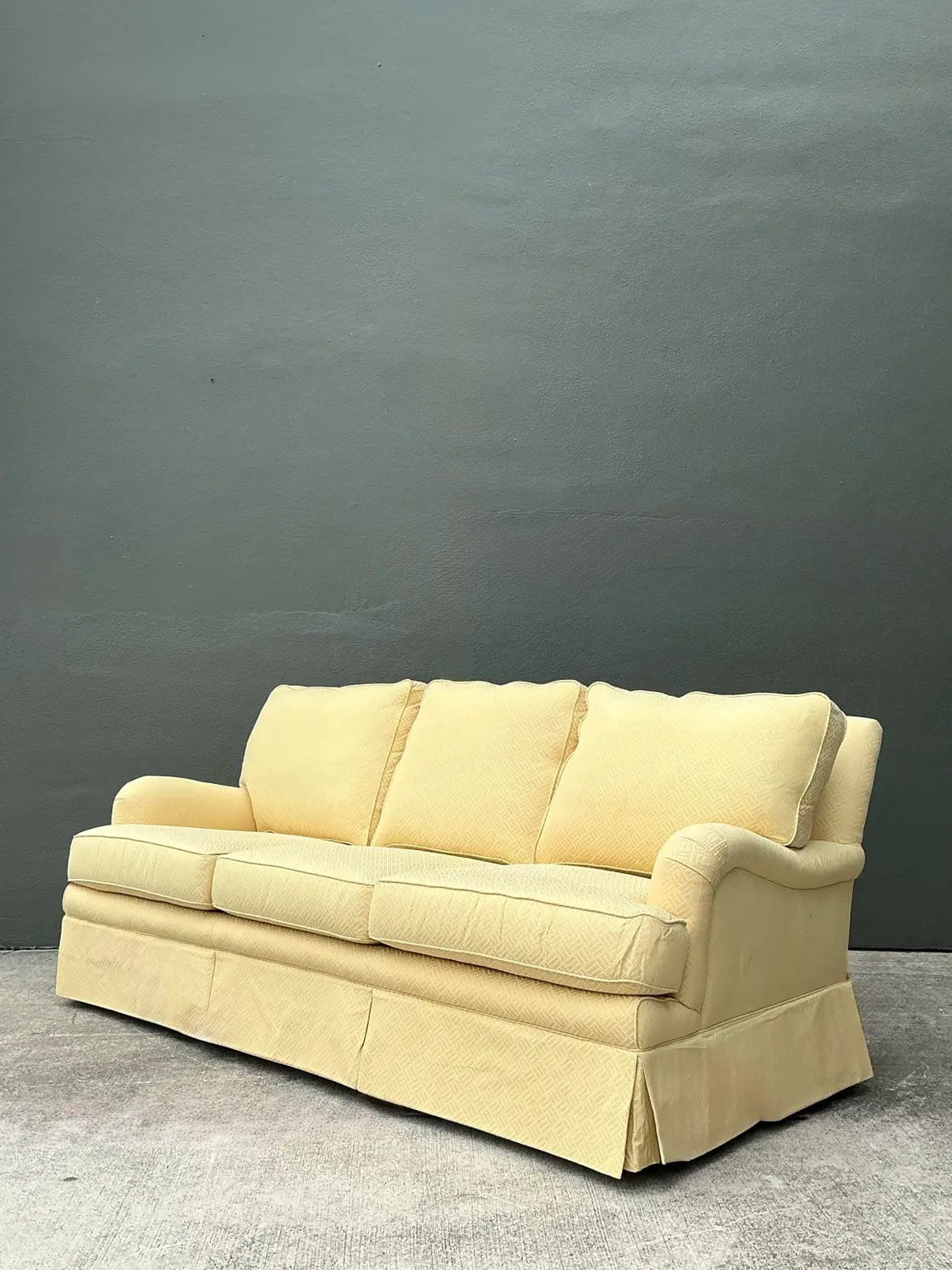 Vintage Hancock and Moore Three Seat Sofa in Scalamandre - Top view