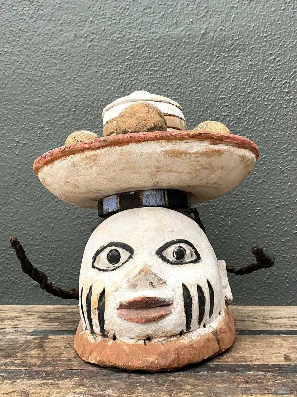 Vintage Hand Carved Bust of Man - Side view