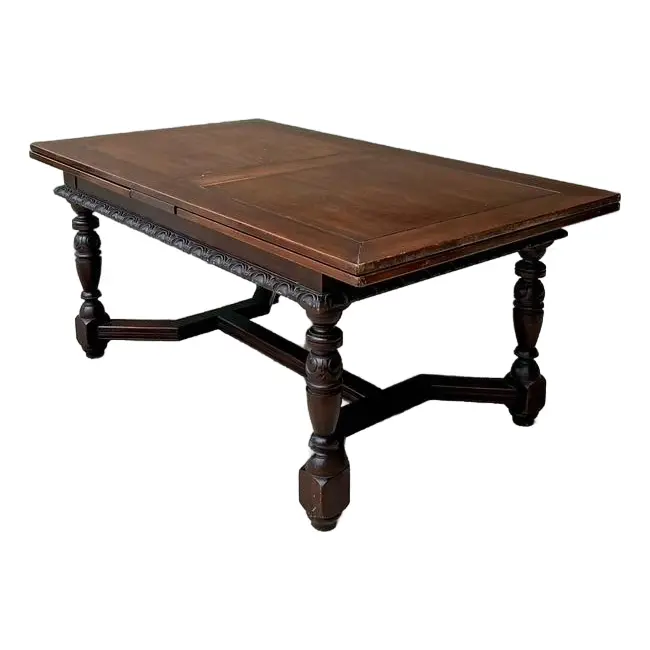 Vintage Hand Carved Extendable Dining Table
