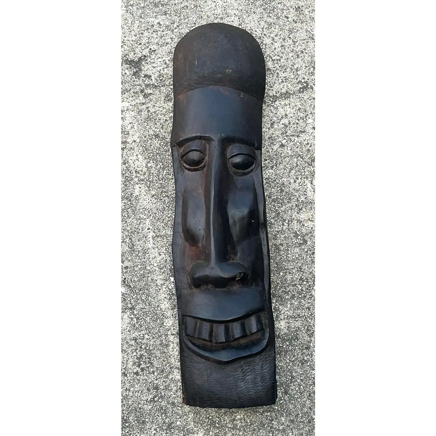 Vintage Hand Carved Tribal Mask - Detail view