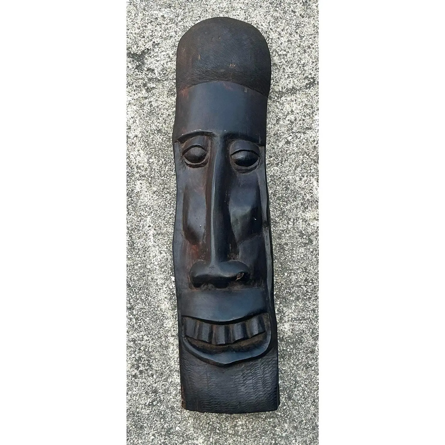 Vintage Hand Carved Tribal Mask - Top view