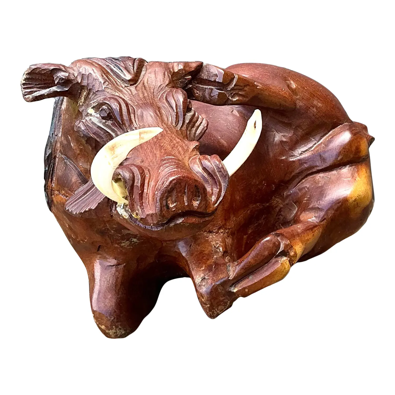Vintage Hand Carved Wild Boar