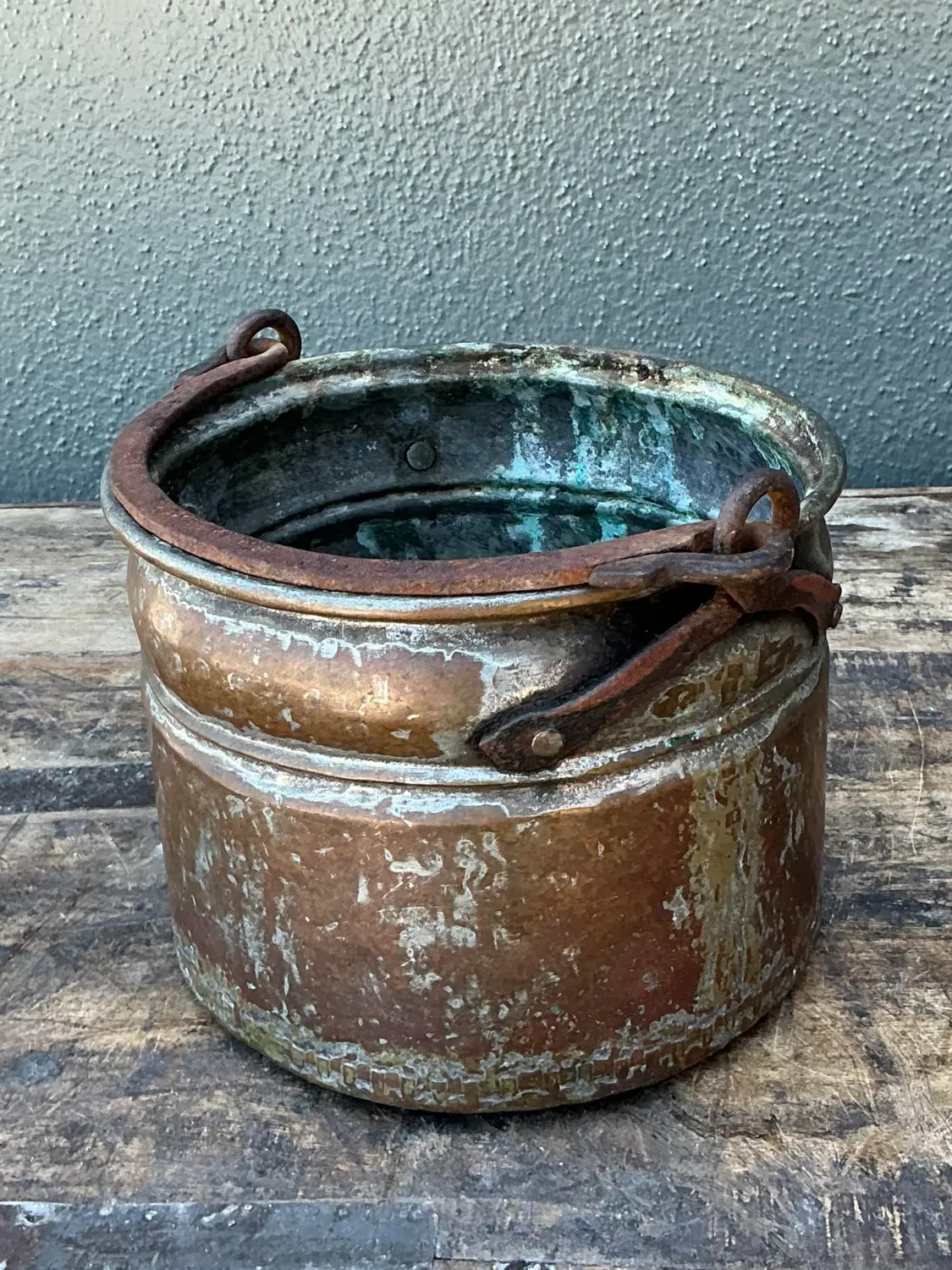Vintage Hand Hammered Copper Bowl - Side view