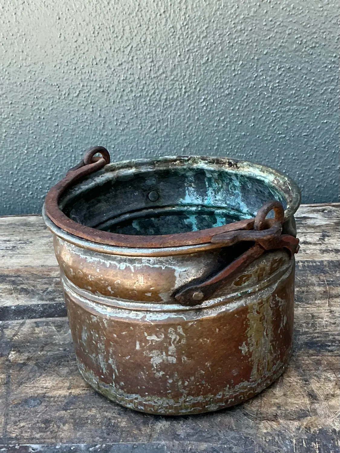 Vintage Hand Hammered Copper Bowl - Top view