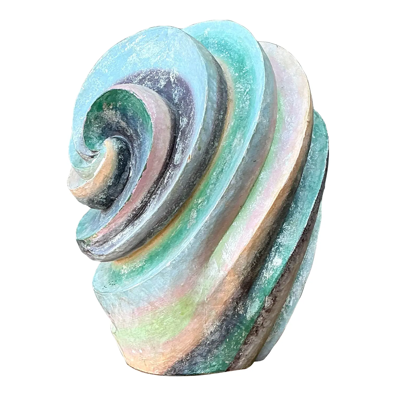 Vintage Hand Painted Geometric Sculpture.