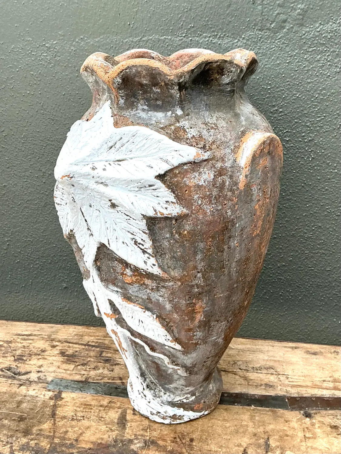 Vintage Hand Painted Single Flower Vase - Side view