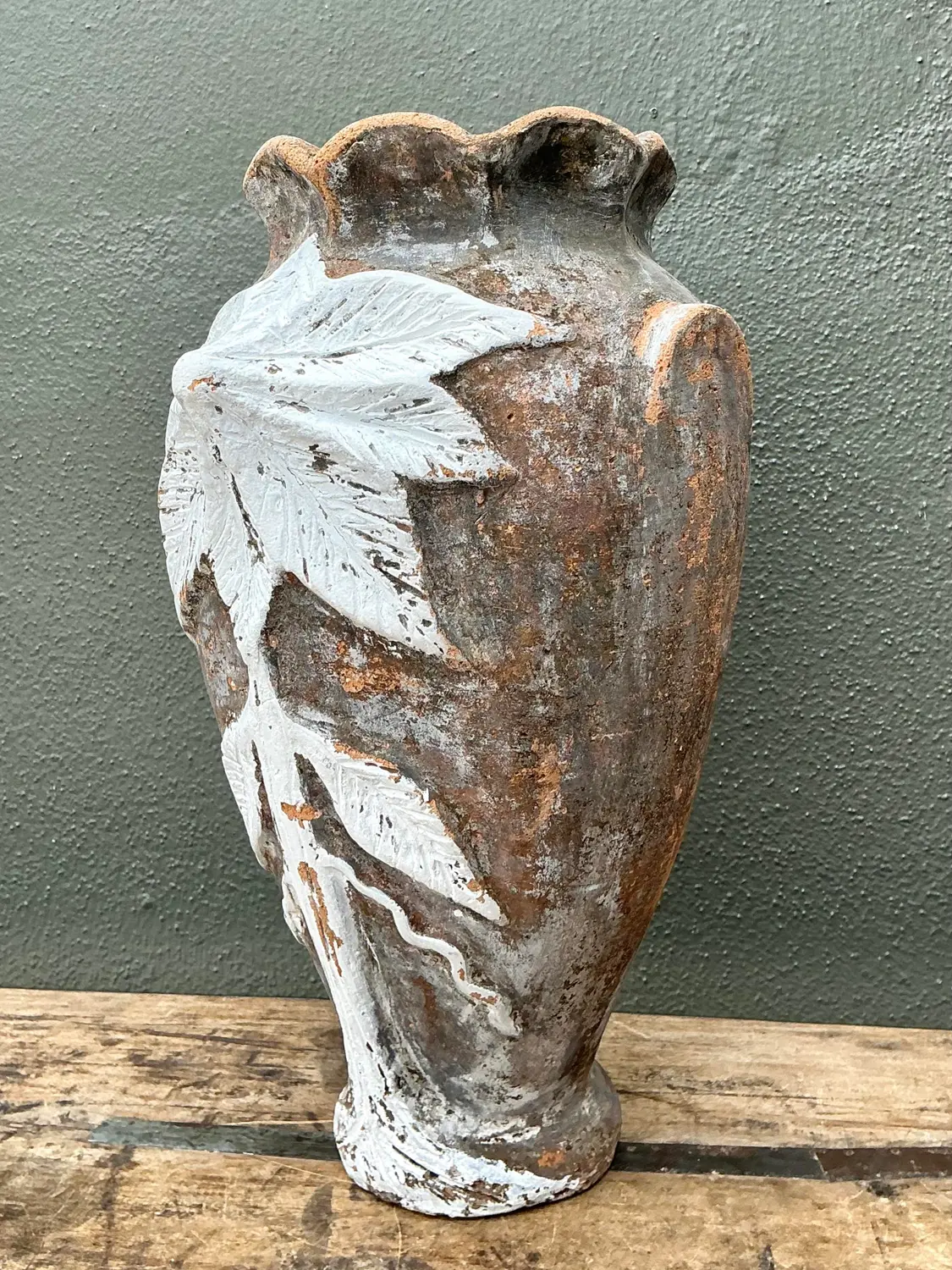 Vintage Hand Painted Single Flower Vase - Top view