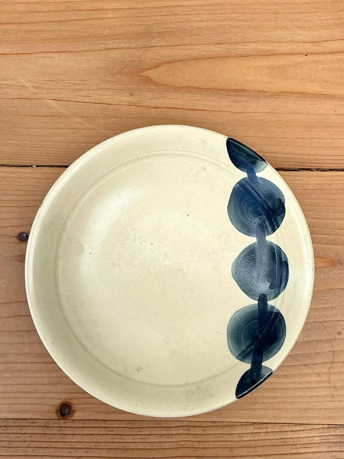 Vintage Hand Painted Studio Pottery Plate - Side view