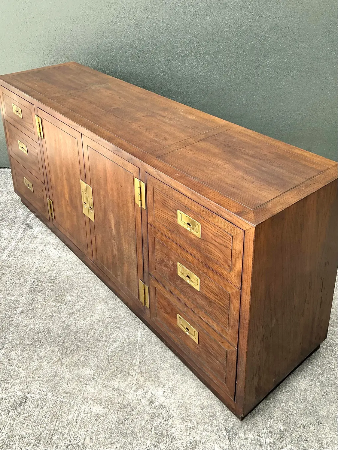 Vintage Henredon Campaign Credenza - Top view