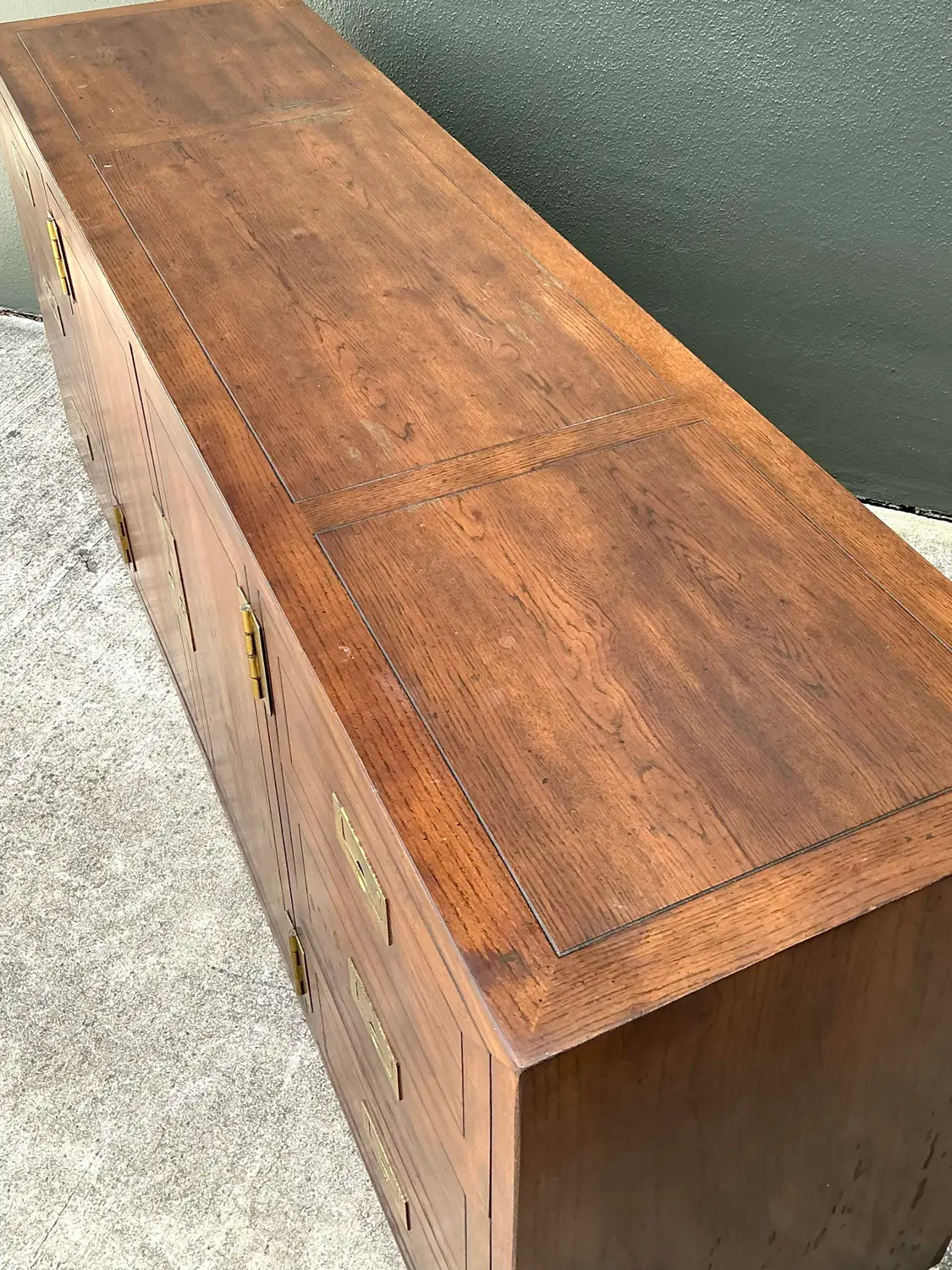 Vintage Henredon Campaign Credenza - Back view