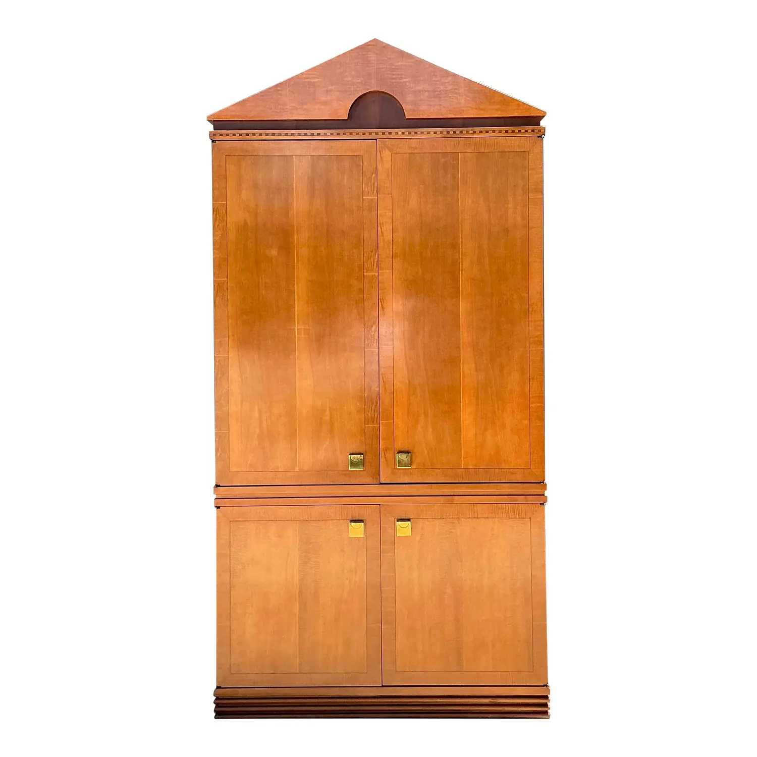 Vintage Hickory White Pediment Armoire