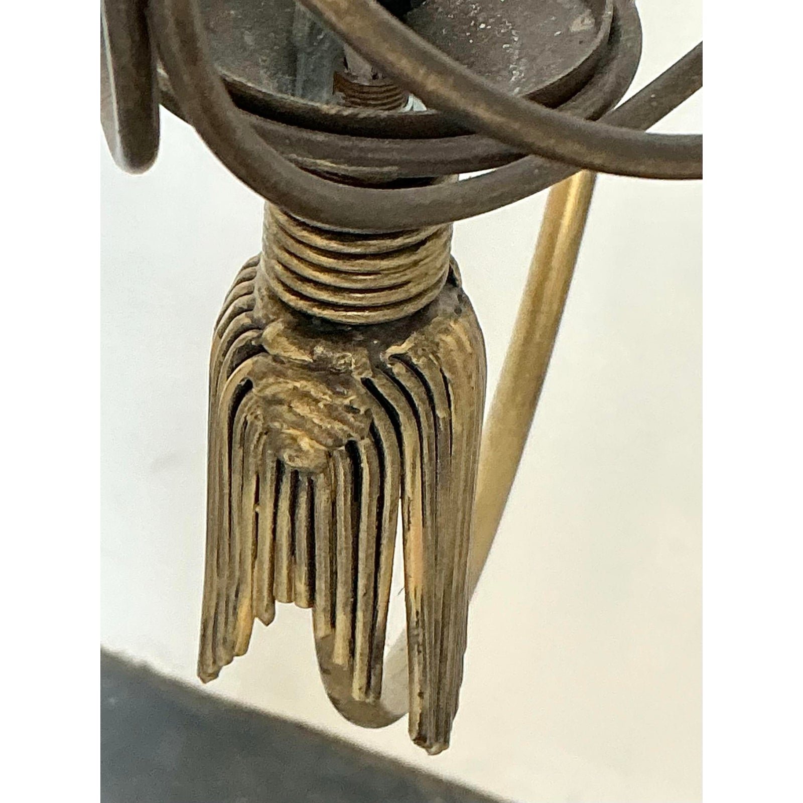 Vintage Hinkley Burnished Brass Tassel Chandelier - Top view