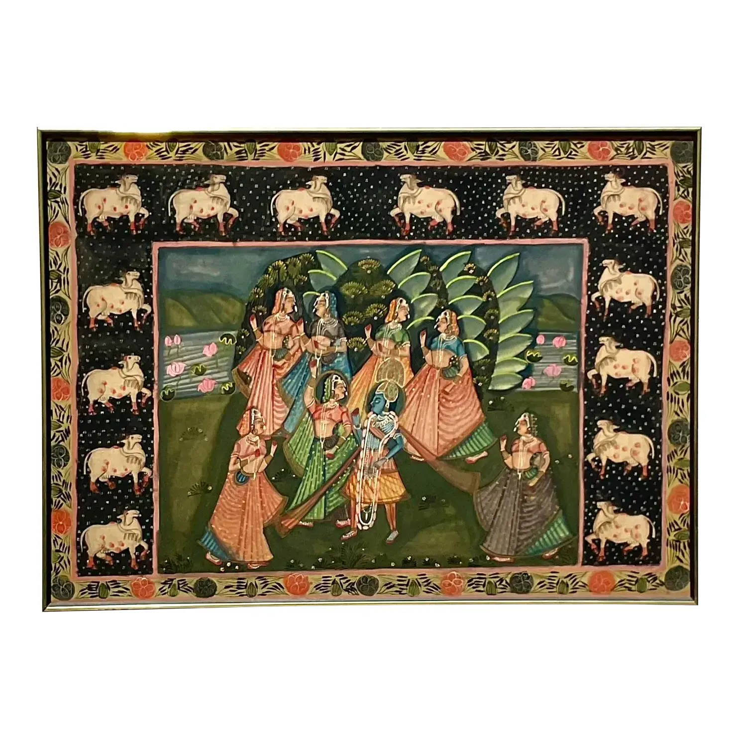 Vintage Indian Pichwaa Painting on Silk