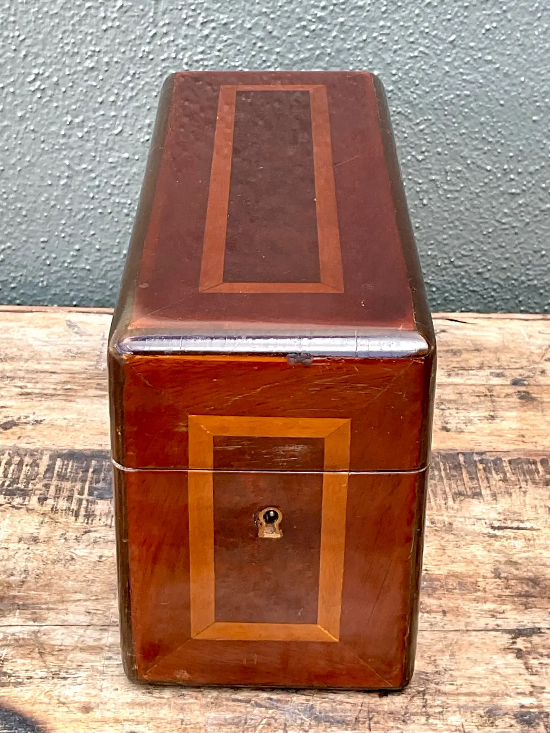 Vintage Inlay Wood Box - Detail view