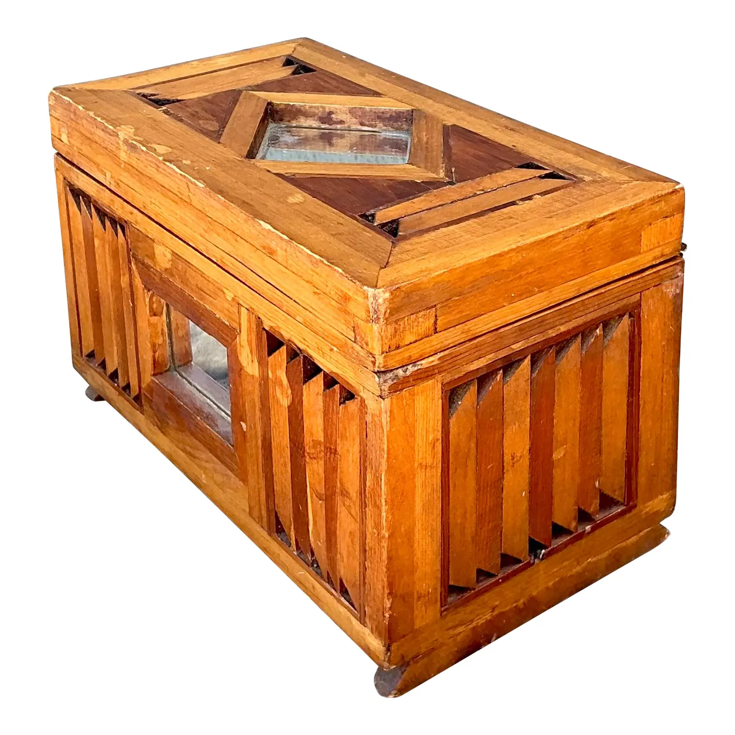 Vintage Inlay Wooden Box - Detail view