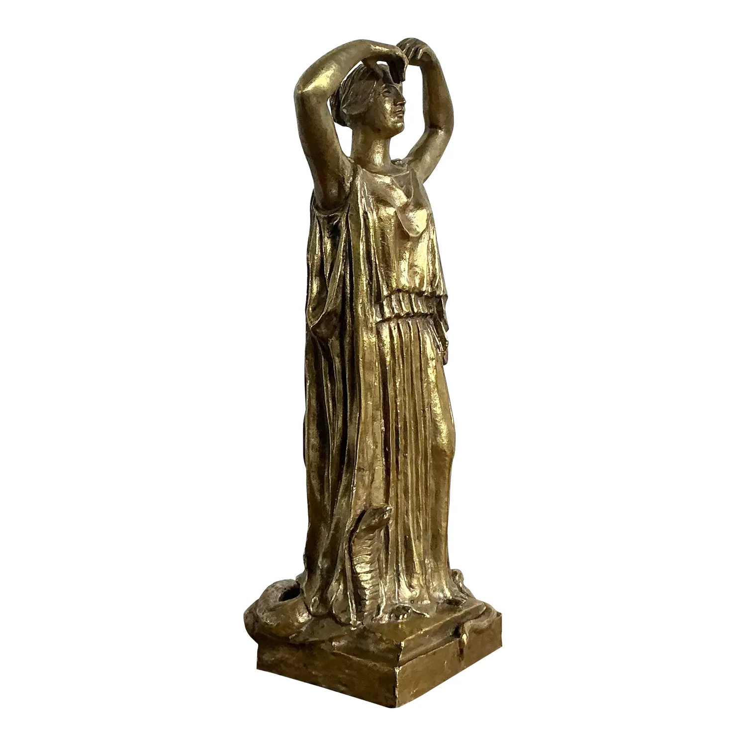 Vintage Italian 19th Century Polished Bronze of Peplophoros