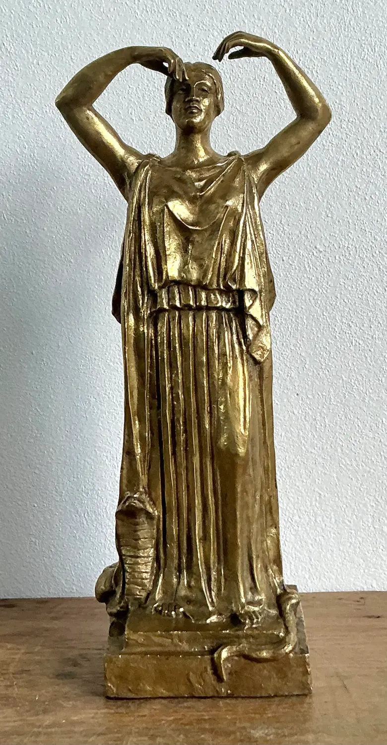 Vintage Italian 19th Century Polished Bronze of Peplophoros - Back view