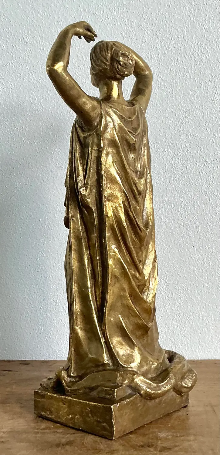 Vintage Italian 19th Century Polished Bronze of Peplophoros - Side view
