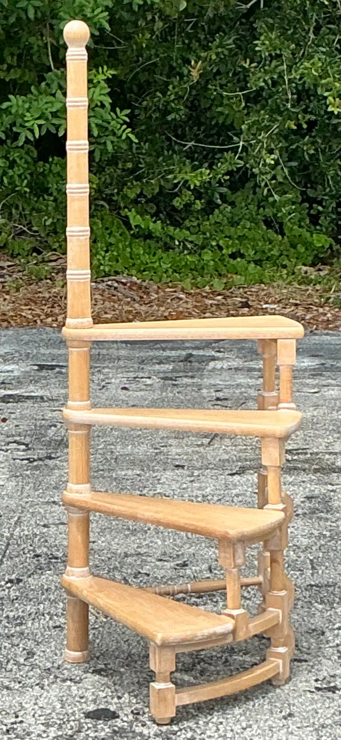 Vintage Italian Architectural Spiral Library Steps - Side view