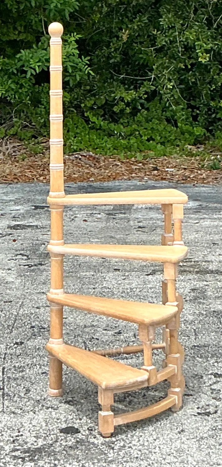 Vintage Italian Architectural Spiral Library Steps - Top view
