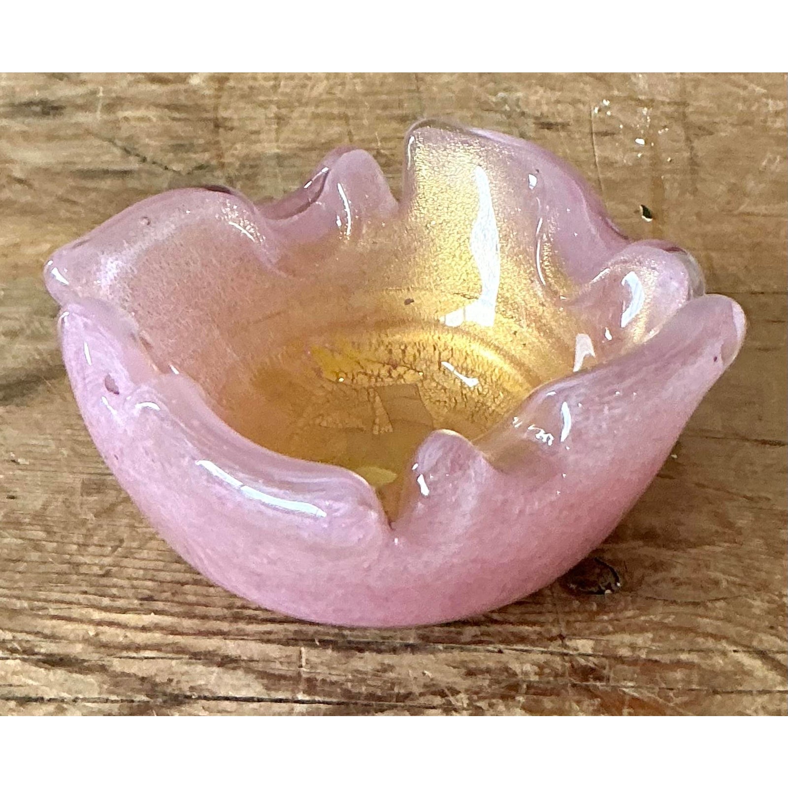 Vintage Italian Art Glass Bowl After Murano - Top view