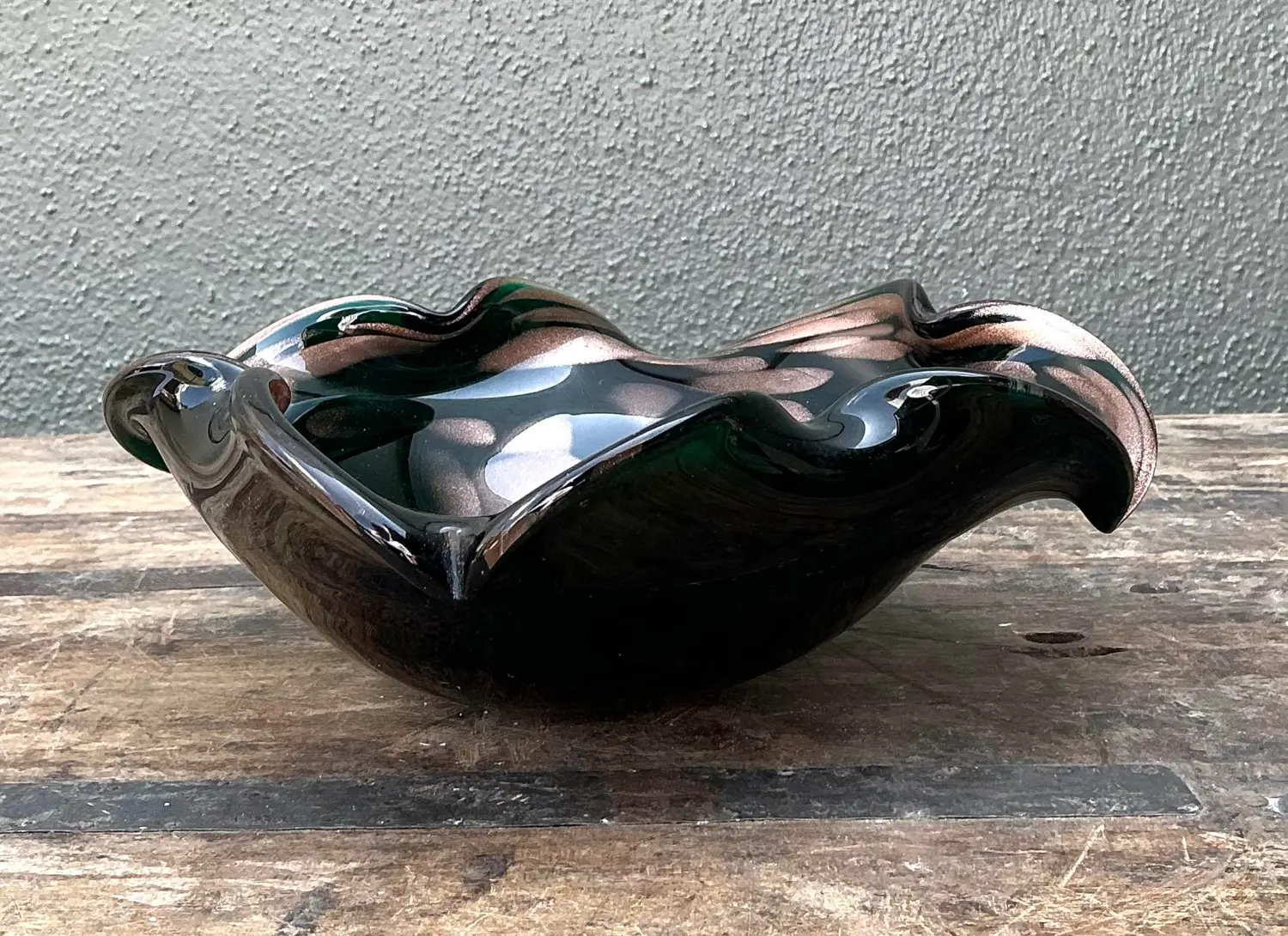 Vintage Italian Art Glass Bowl After Murano - Side view
