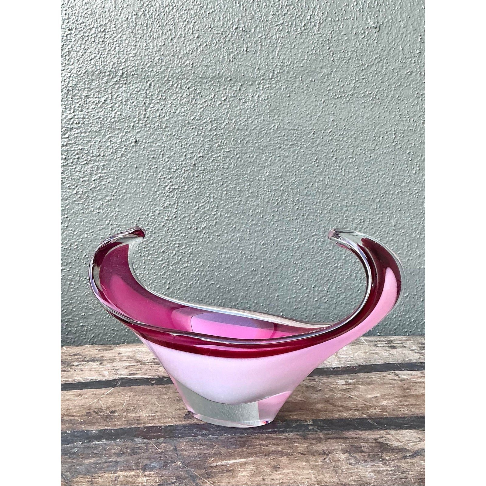 Vintage Italian Art Glass Bowl After Murano - Top view