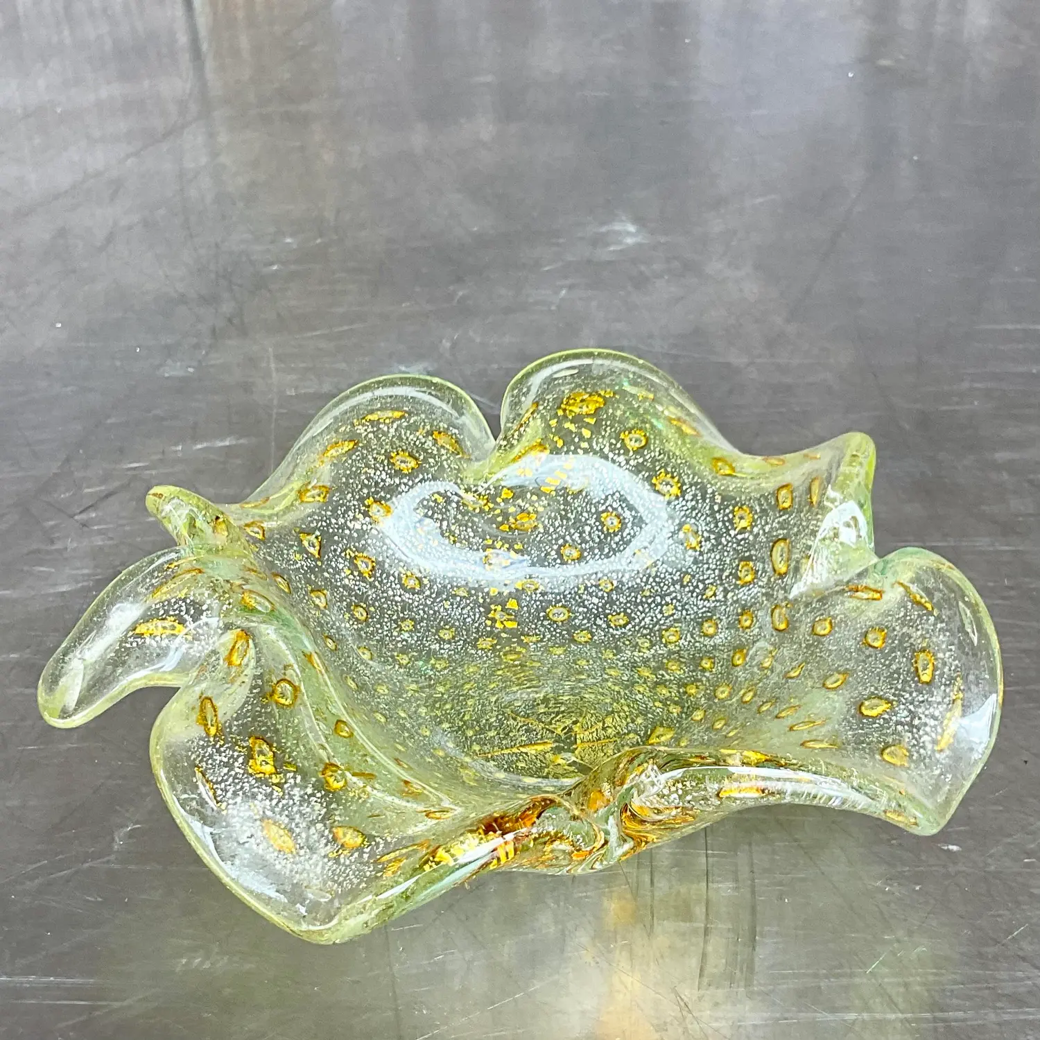 Vintage Italian Art Glass “Bullicante” Bowl - Top view