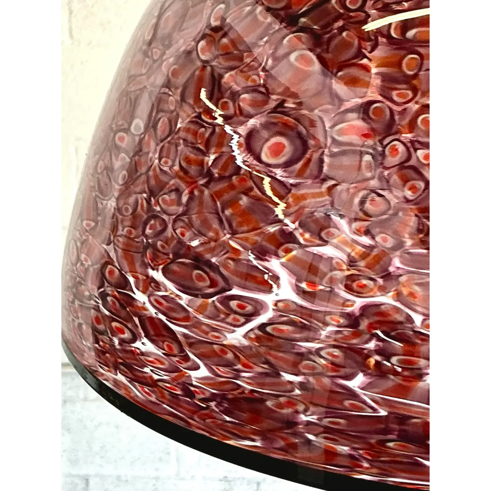 Vintage Italian Art Glass Dome Pendant After Murano - Top view