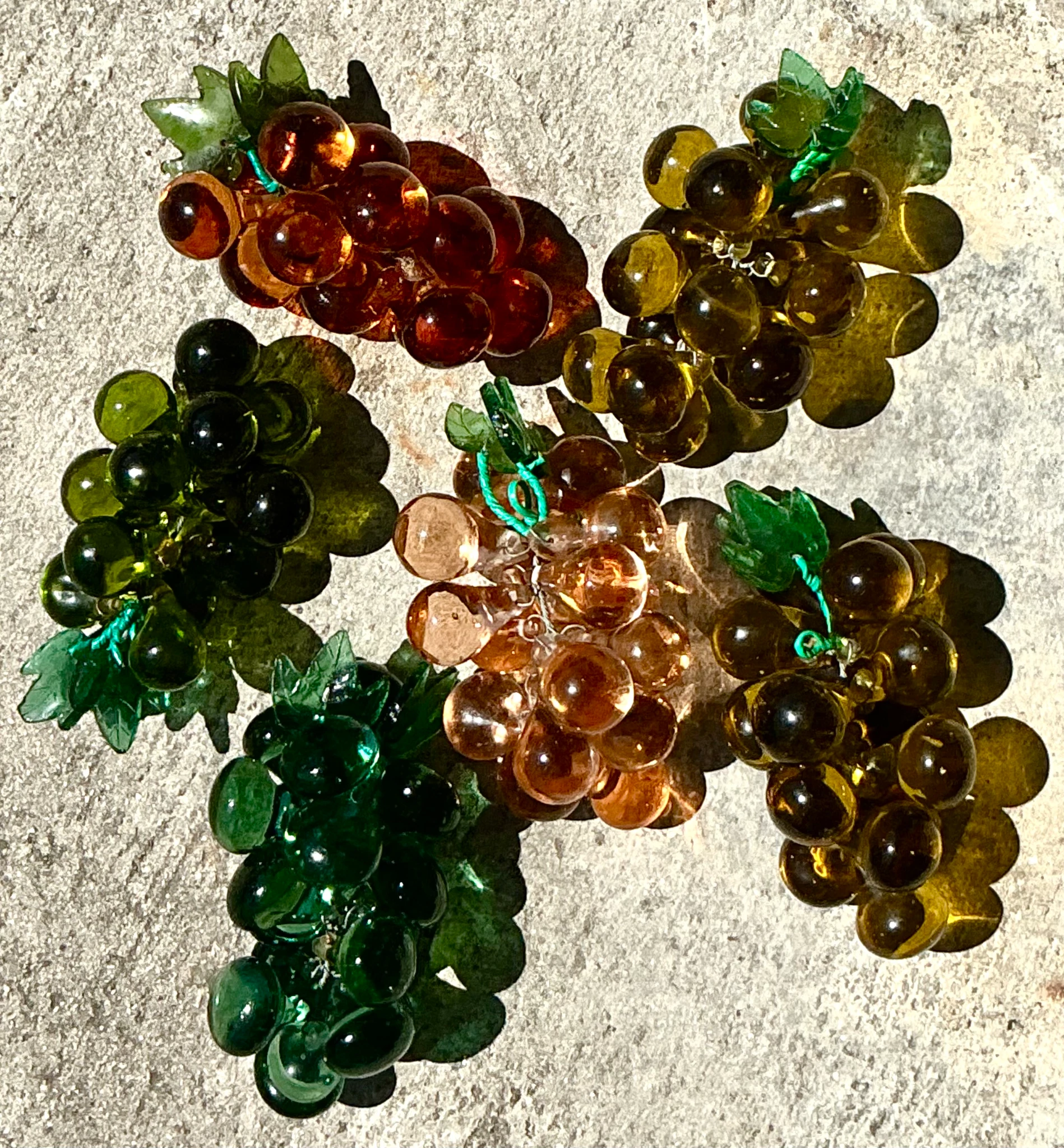 Vintage Italian Art Glass Grapes - Top view