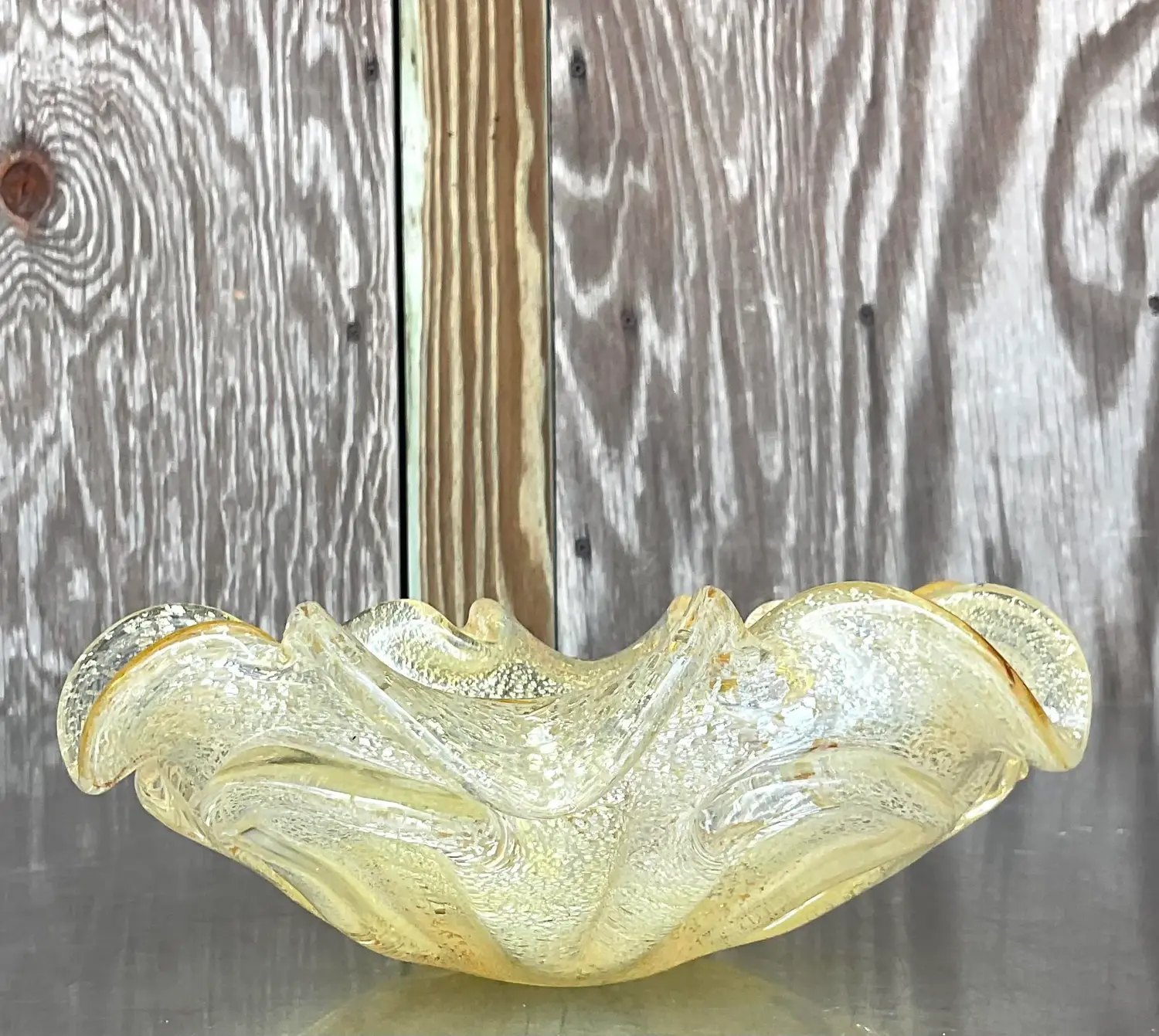 Vintage Italian Blown Glass Bowl After Murano - Detail view