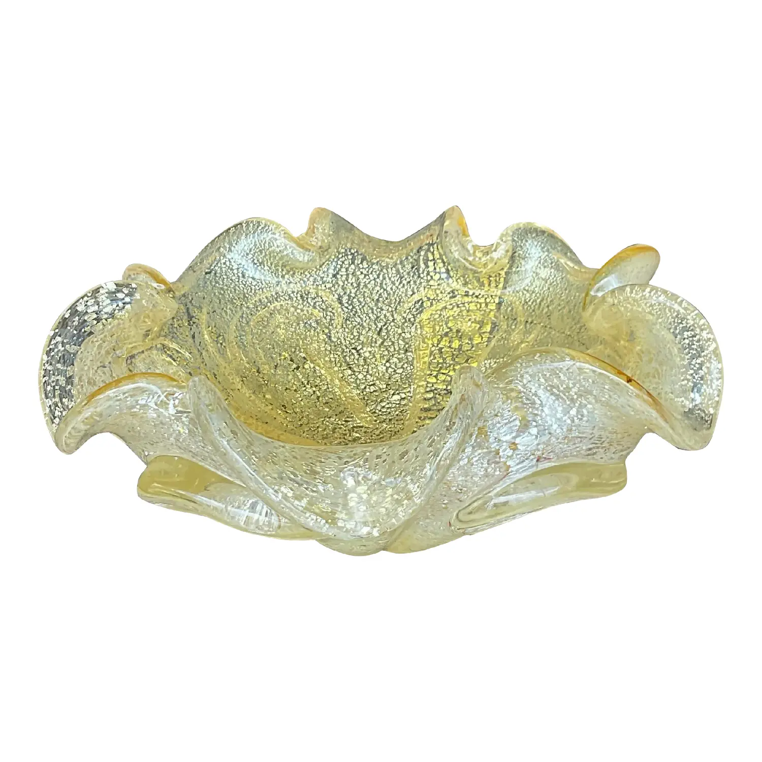 Vintage Italian Blown Glass Bowl After Murano