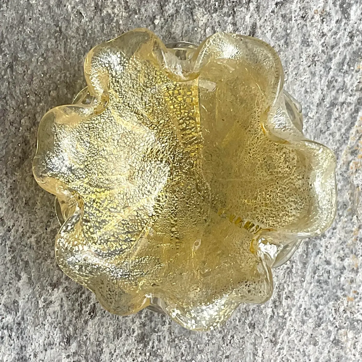 Vintage Italian Blown Glass Bowl After Murano - Side view
