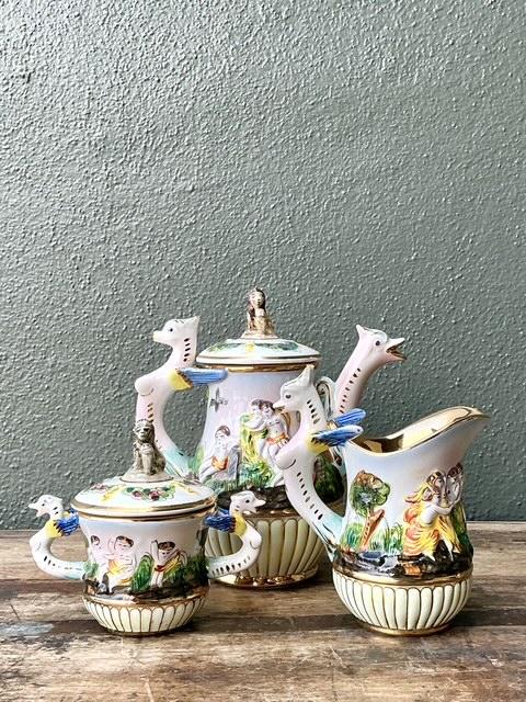 Vintage Italian Capidimonte Demitasse Tea - Set of 27 - Detail view